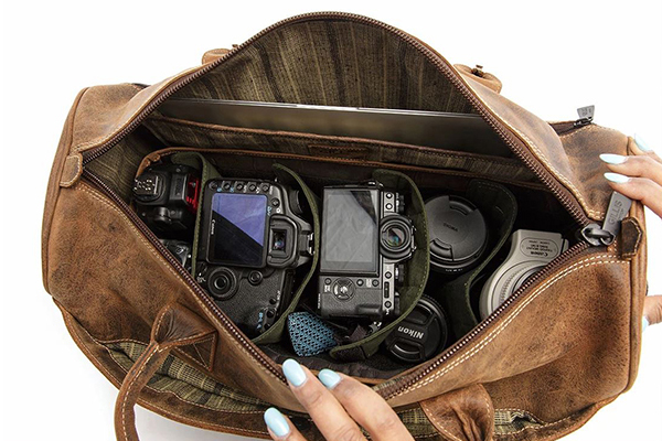 Leather cheap photography bag